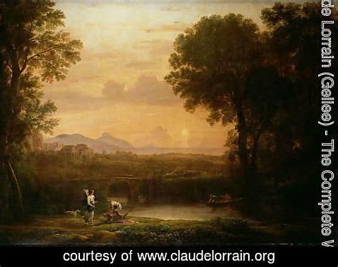 Claude Lorrain Gellee Landscape At Dusk Painting Reproduction