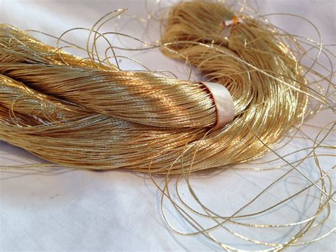 Vintage 24k Gold Embroidery Thread Wrapped Around Silk Early