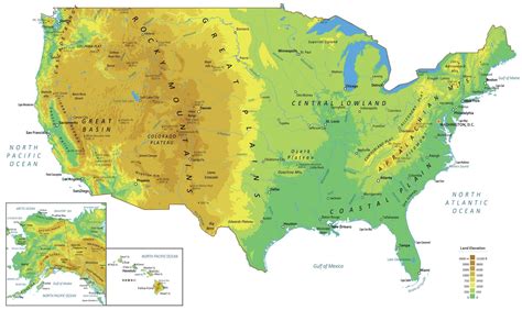 Us Map With Landforms Map Worksheets