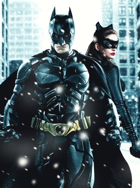 Anne Hathaway As Catwoman Selina Kyle Christian Bale As Batman Bruce Wayne In The Dark Knight