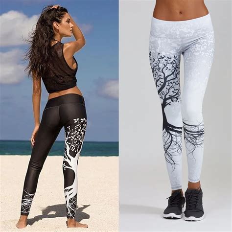 Sexy Sheath Pants Women Printed Workout Fitness Exercise Athletic Pants