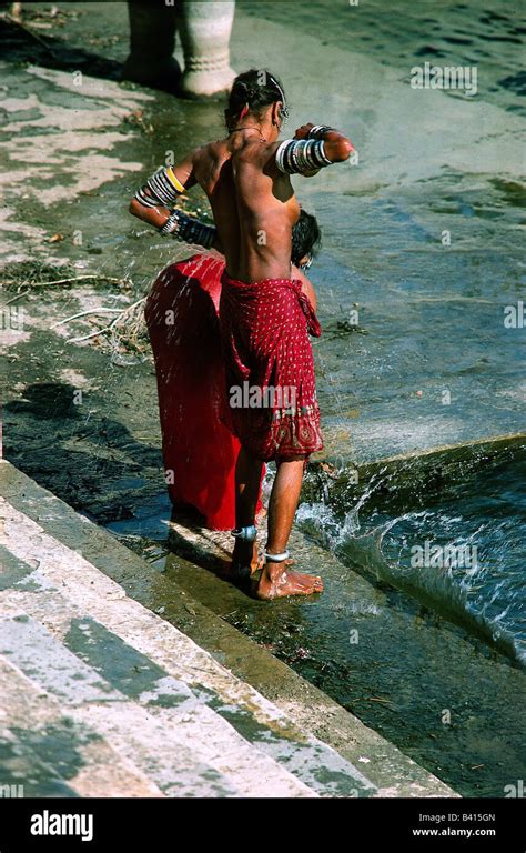 Geography Travel India Religion Women Bathing At River Ganges People Hinduism Sacred