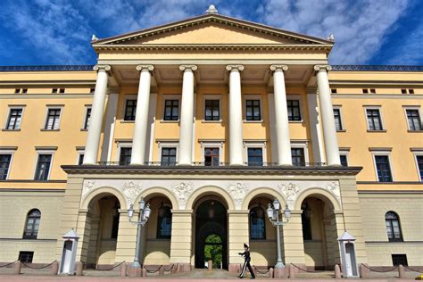 Norwegian Royal Palace Close Up In Oslo Norway Encircle Photos
