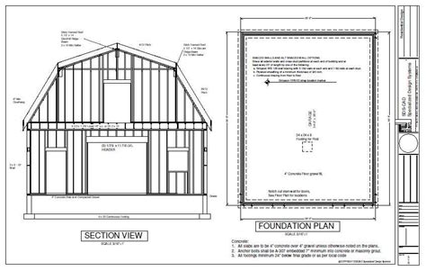 Gambrel Barn Workshop Plans Blueprint Jhmrad 155072