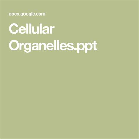 Cellular Organellesppt Cellular Teaching Incoming Call Screenshot