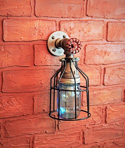 Just there to make sure you don't trip over the patio stairs. Industrial Wall Sconce Pipe Lighting w/Blue Turquoise Mason Jar for Kitchen, Bathroom or Outdoor ...