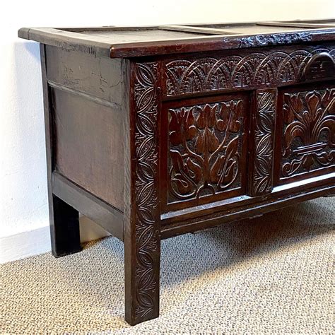 Antique Carved Oak Coffer Antique Chests And Coffers Hemswell Antique