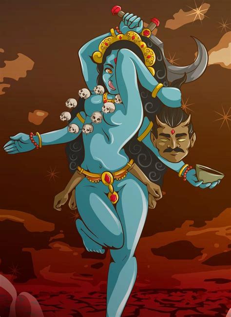 Rule 34 Blue Skin Female Female Focus Hindu Mythology Holding Head
