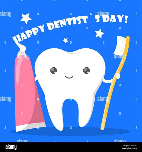 Happy Dentist Day Holiday Dental Care And Oral Health Awareness Day