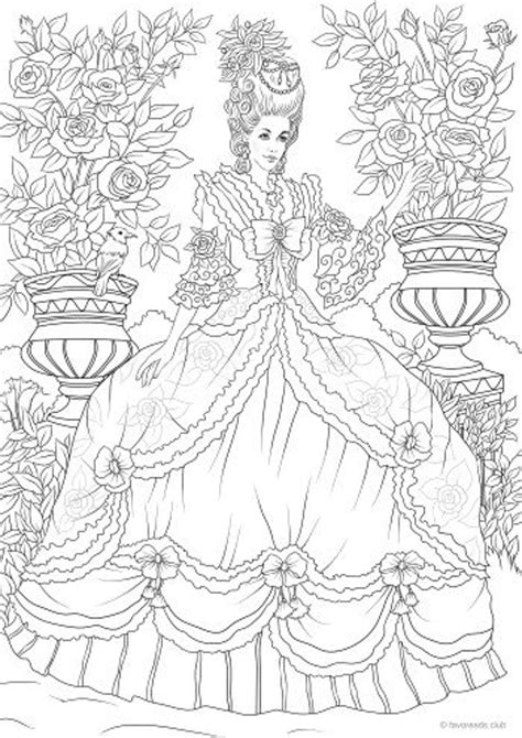 Lady Printable Adult Coloring Page From Favoreads Coloring Etsy España