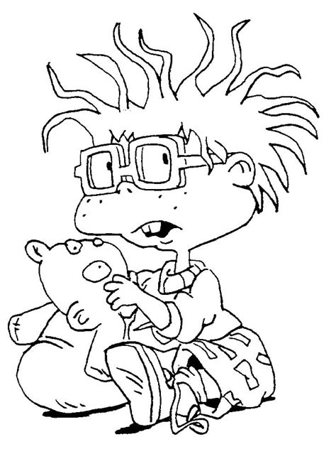 Chuckie And Tommy From Rugrats Coloring Page Free Printable Coloring