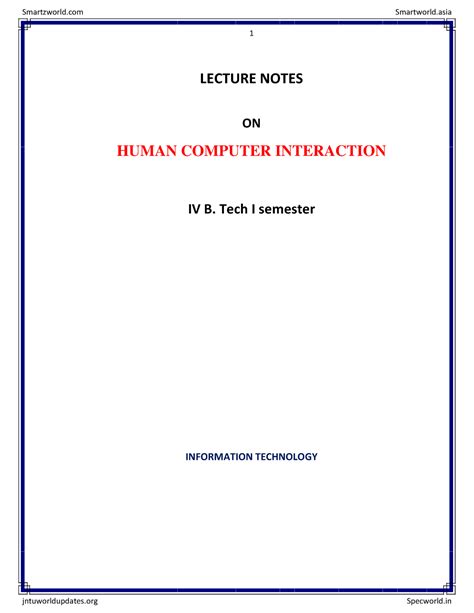 Human Computer Interaction Cs8079 Pdf Studocu