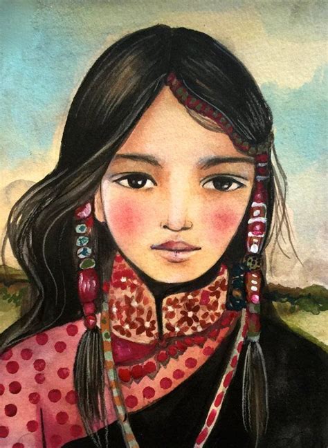 Hmong Inspired Girl Art Et Illustration Art Visage Art Féminin