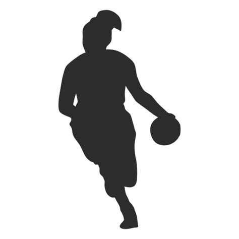 Basketball Player Female Player Ball Hair Ponytail Silhouette Png And Svg