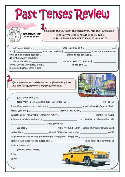 Past Tenses Review English Esl Worksheets For Distance Learning And
