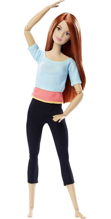 Buy Barbie Made To Move Posable Doll In Pastel Blue Color Blocked Top And Yoga Leggings
