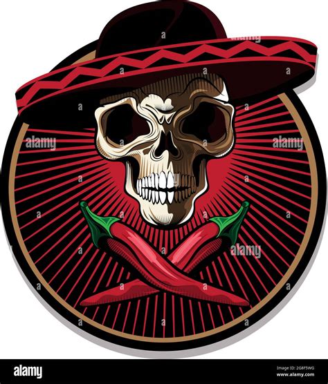 mexican skull emblem or icon stock vector image and art alamy