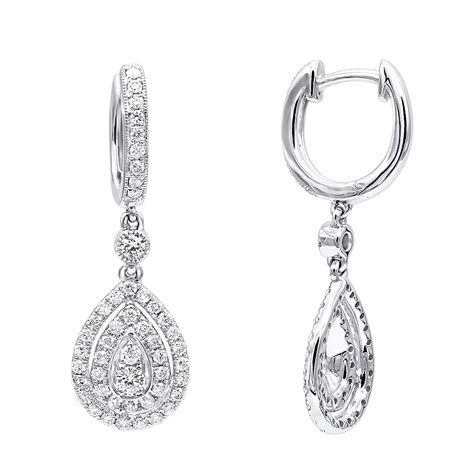 14k Gold Diamond Dangle Drop Earrings For Women By Luxurman 12ct