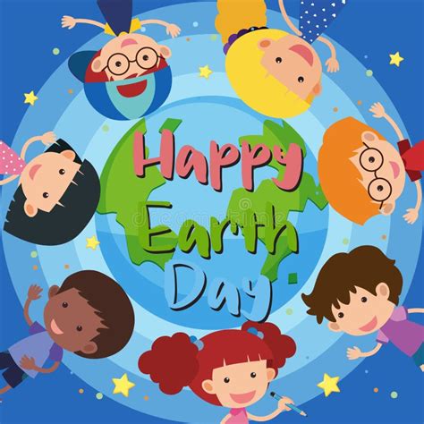 Earth Day Kids Vector Stock Illustrations 1494 Earth Day Kids Vector