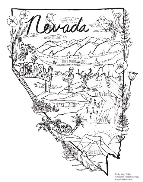 Nevada State Coloring Pages For Kids Coloring Pages