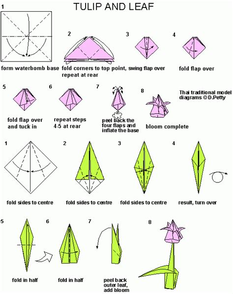 Origami Tulip Instructions Easy Easy Arts And Crafts Ideas