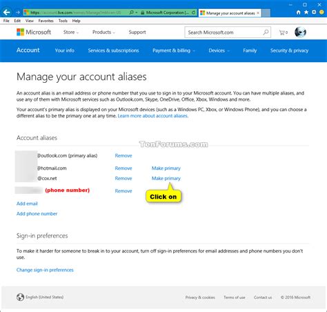Please click on the switch to a microsoft account button. Change Primary Alias for Microsoft Account | Tutorials