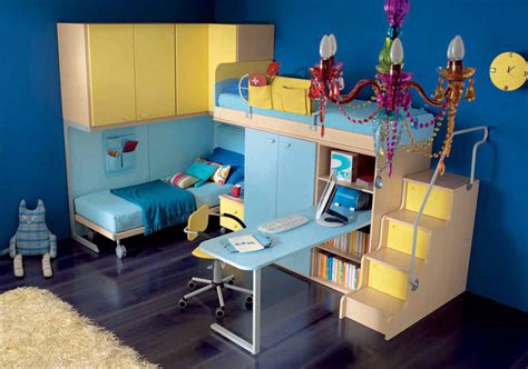 Delivering products from abroad is always free, however, your parcel may be subject to vat, customs duties or other taxes, depending on laws of the country you live in. Blue and Yellow Teen Room with Twin Bunk Beds - Interior ...
