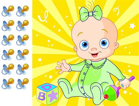 Pin The Pacifier On The Baby Gender Neutral Shower Game Party Accessory