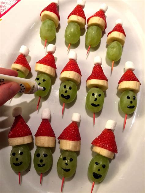 The sampler appetizer, the garlic edamame and the miso black cod are excellent. Grinch Fruit Kabobs Skewers - Healthy Christmas Appetizer ...