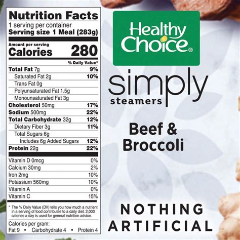 Keep your favorite vegetables on hand in the freezer so they're ready when you are with great value frozen broccoli & cauliflower. Beef And Broccoli Nutrition Facts - Nutrition Pics