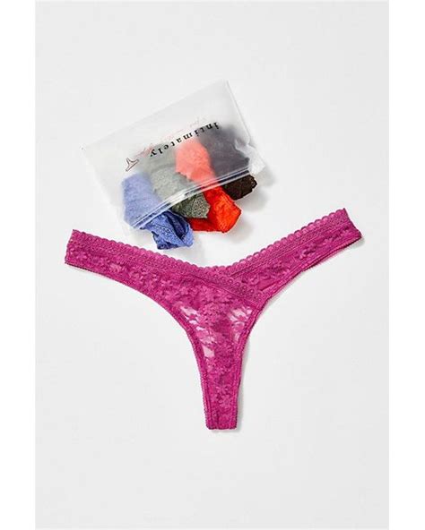 Free People Daisy Lace High Cut Thong 5 Pack Undies In Red Lyst
