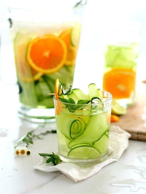 Cucumber Water With Orange Lime Mint Delightful Mom Food