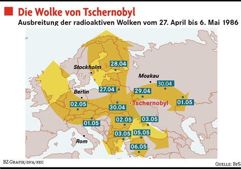 Radioactive cloud/fallout over europe from the chernobyl disaster. "Das traf alle unvorbereitet" - Ausland - Badische Zeitung