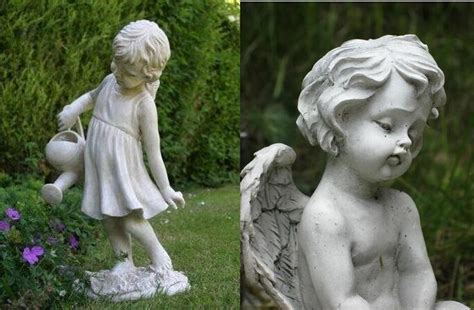Stone Carved Cute Little Angel Bust Statue