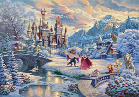 Beauty And The Beasts Winter Enchantment By Thomas Kinkade Studios