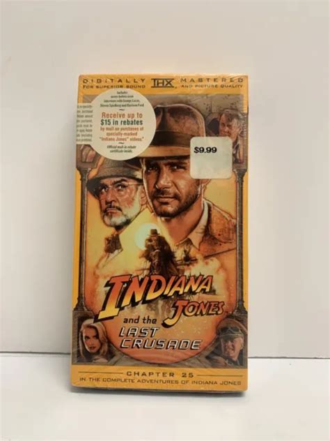 Indiana Jones And The Last Crusade Vhs Paramount Watermarks New