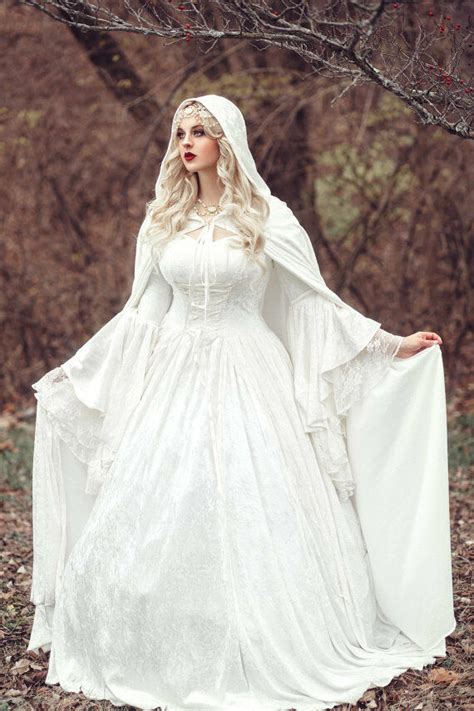 Lace in gorgeous corset that tights the bosom of your dress. White Medieval Renaissance Wedding Dress Empire Fairy ...