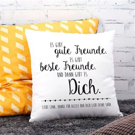 Eine beste freundin zu haben, ist eines der wertvollsten geschenke, die das man im leben haben ob es sich um ein bedrucktes kopfkissen mit ihrem wahl spruch und dem namen der freundin was schenken zur hochzeit der besten freundin? Kissen für die beste Freundin mit Wunschtext | Geschenke ...