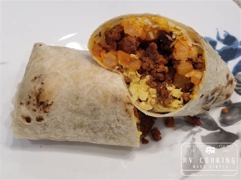 Breakfast Burritos With Chorizo Potatoes Egg And Cheese Rv Cooking Made Simple