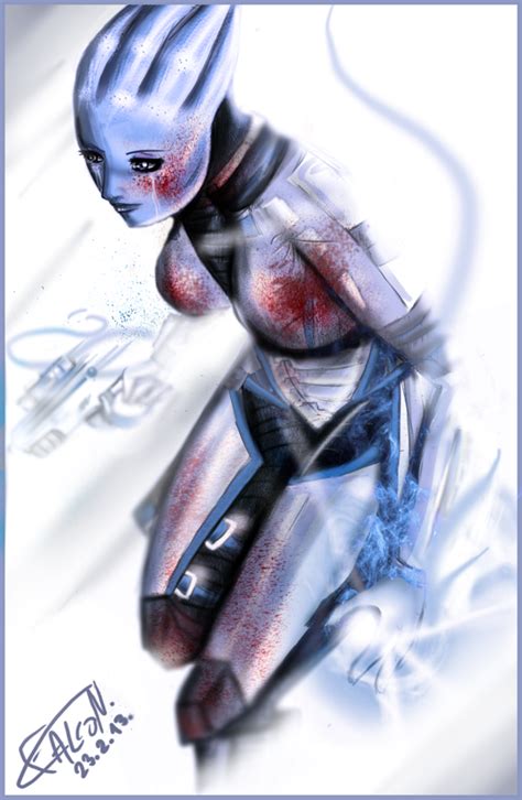 Liara T Soni Mass Effect Fan Art By Falconsketcher