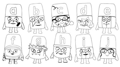 Alphablocks Group Chart A To Z Cbeebies Bbc Super Coloring Pages