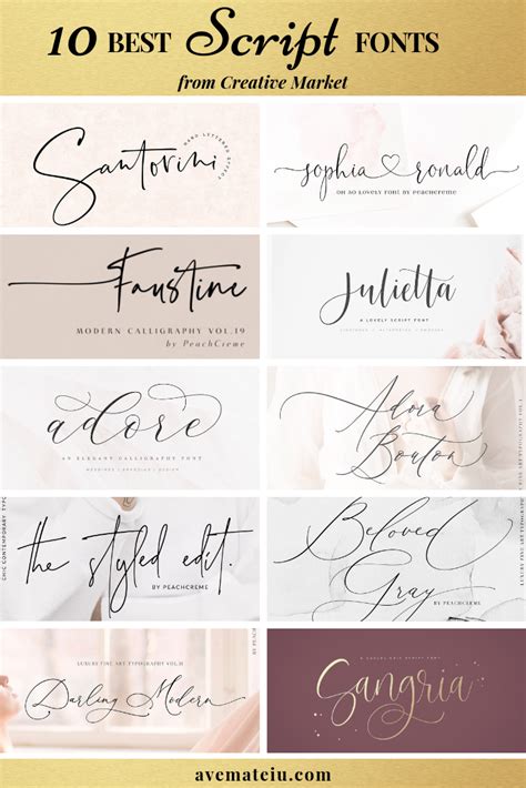 1 2 3 4 5 6 7 8 9 10. 10 of the BEST Script Fonts from Creative Market - Ave Mateiu