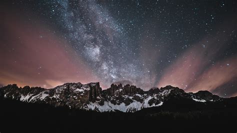 Download 1920x1080 Wallpaper Nature Mountains Starry Sky Beautiful