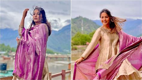 Hina Khan Looks Breathtaking In Silk Anarkali Serves The Perfect Mehendi Outfit Fashion