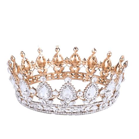 Baroque Crown Tiara Luxury Vintage Gold Fits Queen King Crown