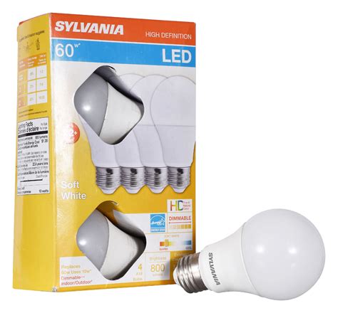 Sylvania 60w Equivalent A19 Led Light Bulb Dimmable High Cri Soft