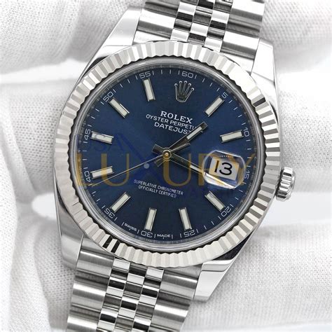 Rolex Datejust 126334 Blue Index Jubilee 41mm Stainless Steel Mens