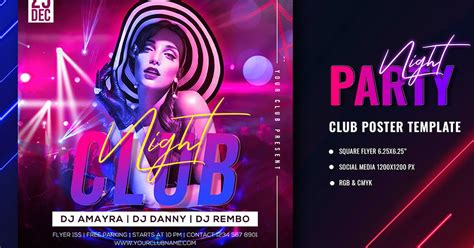 Night Club Poster Template Graphic Templates Envato Elements Vlrengbr