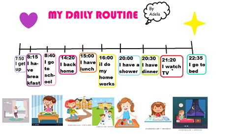 Pop into the English bubble: CHALLENGE. TIMELINE ABOUT YOUR DAILY ROUTINE