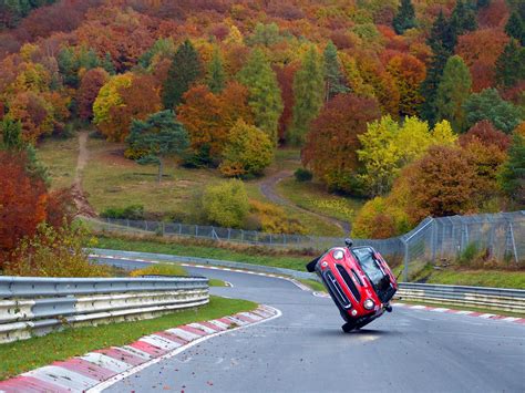 Watch This Crazy Footage Of A Mini Lapping Nurburgring On Two Wheels
